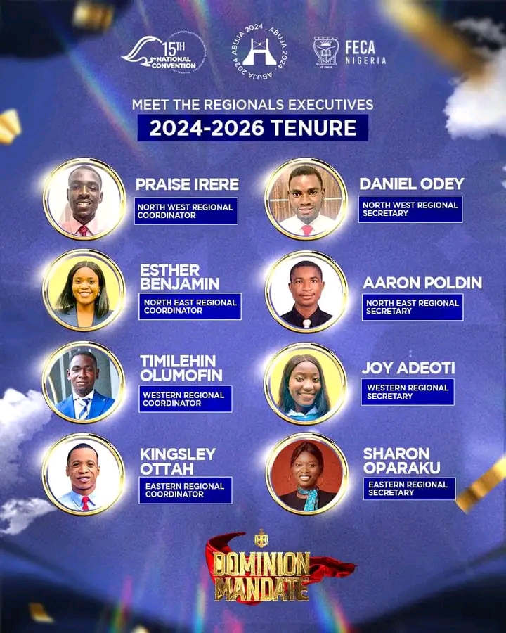 New Regional Coordinators of FECA Nigeria 2024-2026