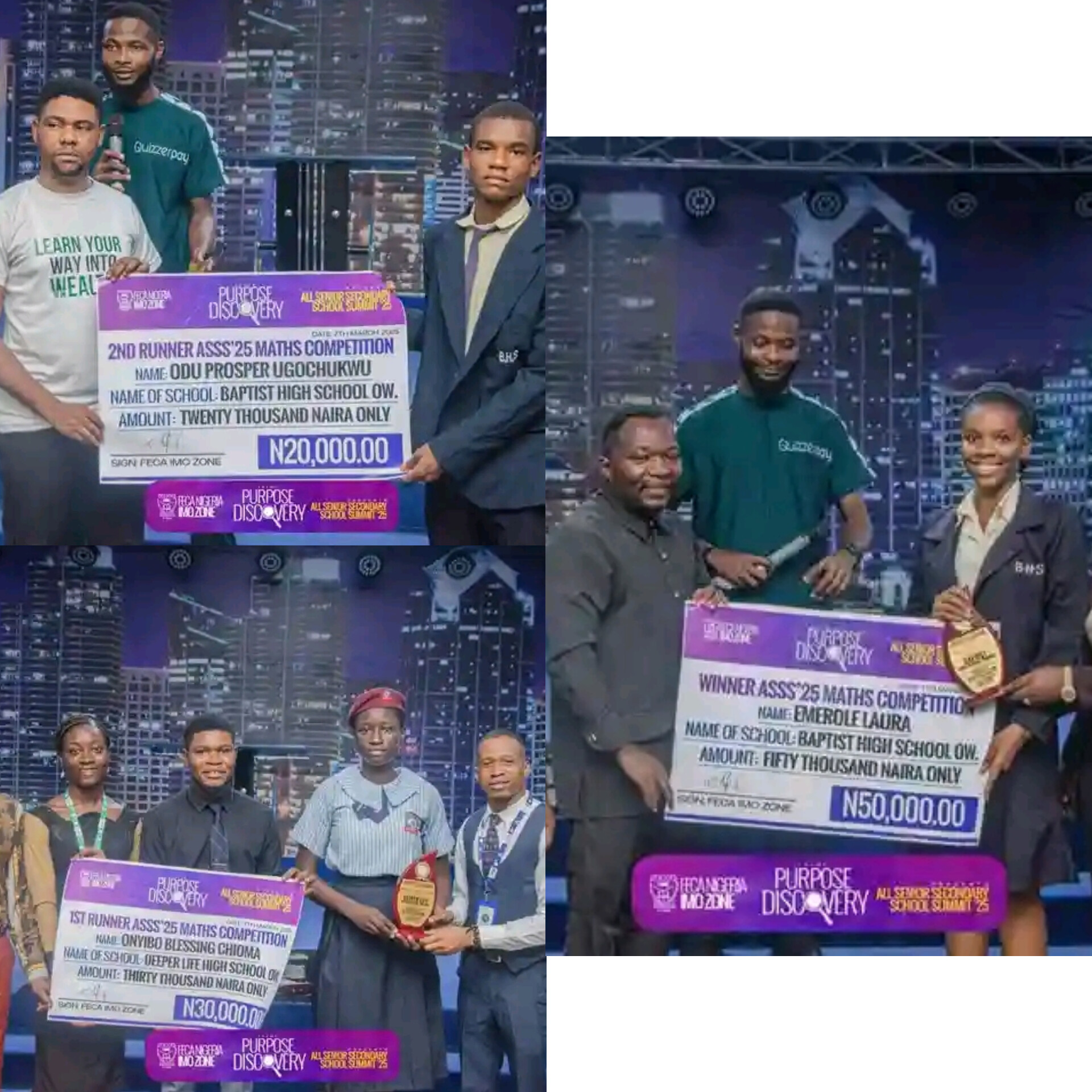 FECA Imo Zone announces the Mathematics Competition Winners; awards cash prices
